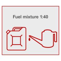 Fuel mixture ratio of 1:40 for the multifunctional tool illustrated