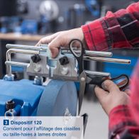 Scheppach tool adjustment device for aligning straight blades on scissors or shears