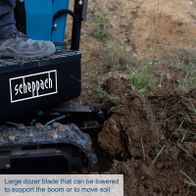 Large dozer blade for Scheppach equipment supporting boom or soil movement