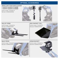 Optional drive unit for earth augers with 100 mm and 200 mm diameters for Scheppach skid steer loaders