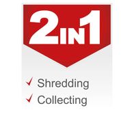 Scheppach brand highlighting shredding and collecting features for garden waste