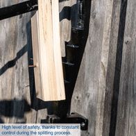 Safety-focused wood splitting with constant process control
