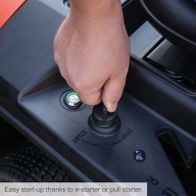 Electro-start push button for easy lawnmower ignition