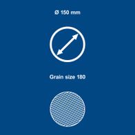 Scheppach torque conversion feature: 150 mm diameter, grain size 180