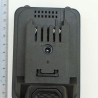 Scheppach component with terminal strips and mounting for battery pack