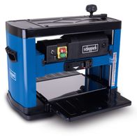 Scheppach thickness planer (PLM1800) showing worktable and controls