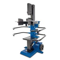 Standing metre log splitter with adjustable working table and robust base for accurate splitting