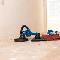 Scheppach wall and ceiling sander with round and corner head, including sanding pads