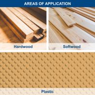 Types of wood and plastic for applications: hardwood, softwood, and perforated plastic material