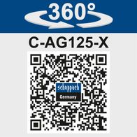 The cordless angle grinder C-AG125-X by Scheppach features 360° grinding capability and has a speed control of 2500-10000 min.