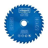 Scheppach circular saw blade (Art. No. 7901800601) with max speed 7200 rpm, EN 847-1 Z-15206
