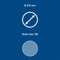Circular sanding paper, Ø 215 mm, grit 120 for sanding