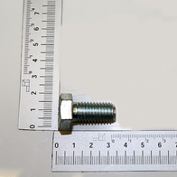 Hexagonal screw head, M12 x 25 mm, scale for reference