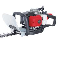 Scheppach hedge trimmer with extended handle and engine for accurate cutting