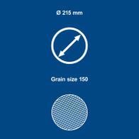 Circular sanding paper, Ø 215 mm, grit size 150 for sanding