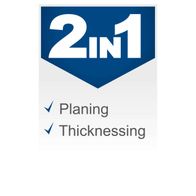 Product branding logo with 'Planning' and 'Thicknessing' features illustrated