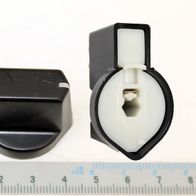 Toggle switch for switch-plug comb. 10648301, holder 6-kt, 6mm. Shown from the front and the side.