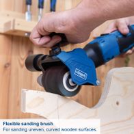 Flexible sanding brush for smooth, curved wooden surfaces – part of the round brush set for wood