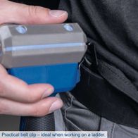 Practical belt clip for use on ladders