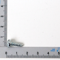 Ruler with measurement markings and screw (Scheppach product) for oval head sheet metal screw