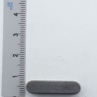 Feather key A6x6x20, shown from the side next to a ruler for size reference.