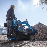 Scheppach hydraulic loader with operator cabin for material handling and transport