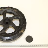 Scheppach wheel component with central gasket and drainage holes