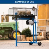Scheppach machine component with integrated transport trolley for wood pieces and materials