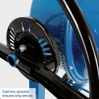 Cast-iron sprocket ensuring long-lasting durability in the concrete mixer MIX125