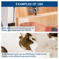 HBS30 bandsaw demonstrating ease of use for both soft and hard wood processing