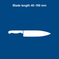 Knife with blade length ranging from 40 to 100 millimeters