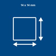 Scheppach 4-piece reversible blade set (14 x 14 mm) with directional guide illustration