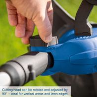 Adjustable cutting head for 90° angle on cordless strimmer for precise edge trimming