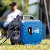Scheppach SG2500i inverter generator with AC and USB outputs, featuring household plug sockets