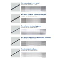 Scheppach universal cutting blade set with varying thicknesses for 60-piece saw blade pack for Dekupiering blades, 12 pieces per size