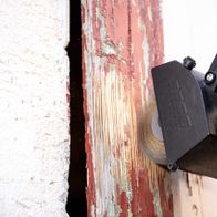 Scheppach brass wire brush attachment on a machine