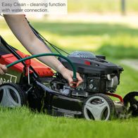 Scheppach petrol lawn mower with water connection for easy cleaning, 42 cm cutting width