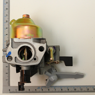 Scheppach carburetor with fuel valve, showing internal components and adjustment mechanism