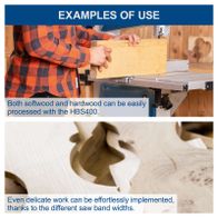 HBS400 bandsaw highlighting versatility for processing both soft and hard wood