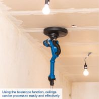 Wall and ceiling sander with telescopic arm for easy height adjustment