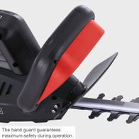 Hand guard ensuring maximum safety during operation of the hedge trimmer