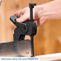 Quick-release clamp for work piece securing in Scheppach sliding mitre saw