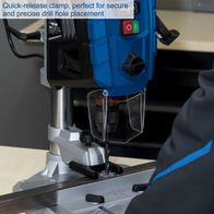 Scheppach Bench Pillar Drill with quick-release clamp for secure drilling