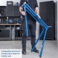 Compact aluminium base for mobile use with sturdy design