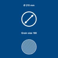 215 mm diameter sanding paper with grain size 180 for grinding