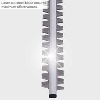 Precision laser-cut steel blade for enhanced cutting performance on telescopic hedge trimmer ETHT1000