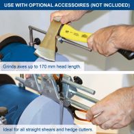 Grinds axes up to 170 mm length, suitable for precision tool maintenance