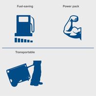 Key features: fuel-efficient operation, robust power output, compact and portable design