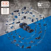 Scheppach 20V cordless garden tool set with battery and charger for 450–500 m²