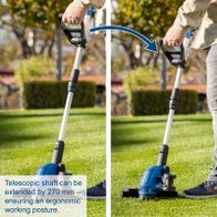 Ergonomic posture with 270 mm extendable telescopic handle